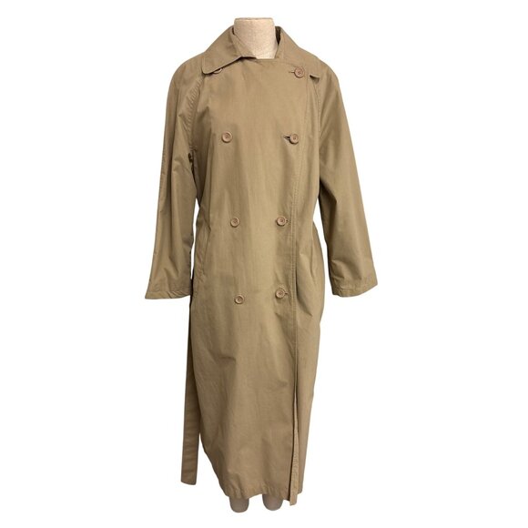 London Fog Jackets & Blazers - London Fog Womens Beige Trench Coat Belted Double-Breasted Size 8 PET